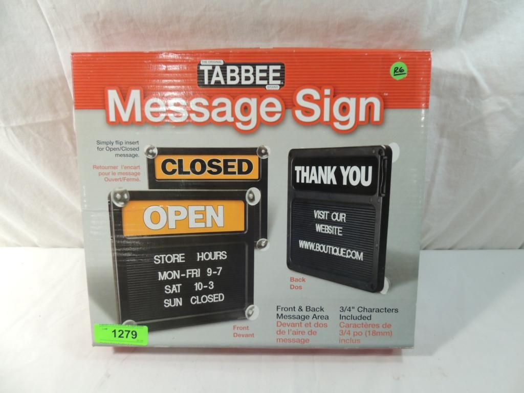 TABBEE MESSAGE SIGN