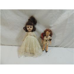 LOT 2 SMALL VINTAGE VOUGUE GINNY DOLLS