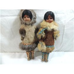 LOT 2 VINTAGE ESKIMO DOLLS