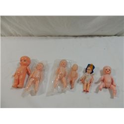 LOT 6 SMALL PLASTIC BABY DOLLS