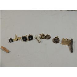 LOT 10 ASSORTED MENS TIE CLIPS & CUFFLINKS