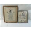 Image 1 : LOT 2 VINTAGE CROSS STITCH ON LINEN FRAMED