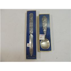 PAIR NORWEGIAN PEWTER SPOON & KNIFE