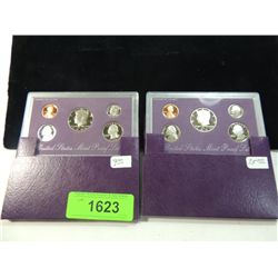 LOT 2 1990 & 1991 UNITED STATES MINT PROOF SET