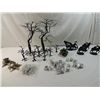 Image 1 : BOX LOT ASSORTED TREES, MINI ORNAMENTS, CANDLE HOL