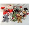Image 1 : BOX LOT ASSORTED CHRISTMAS STUFFED ANIMALS