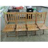 Image 1 : LOT 4 VINTAGE FOLDING WOODEN CHAIRS