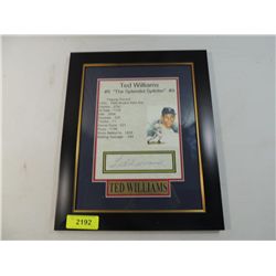 TED WILLIAMS AUTOGRAPHED FRAMED