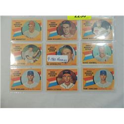 LOT 9 1960 TOPPS ROOKIE BASEBALL CARDS