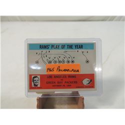1965 PHILADELPHIA RAMS PLAY OF THE YEAR CARD