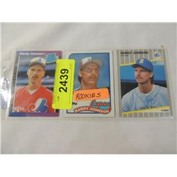 LOT 3 RANDY JOHNSON ROOKIE CARDS