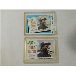 LOT 2 VINTAGE HANK AARON BASEBALL CARDS