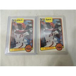 LOT 2 1983 DONRUSS JULIO FRANCO ROOKIE CARDS