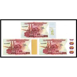 DuraNote Polymer Banknote Predecessor Advertising Note Specimens.