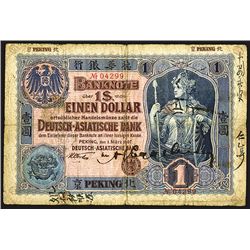 Deutsch-Asiatische Bank, 1907 "Peking Branch" Issue Banknote.