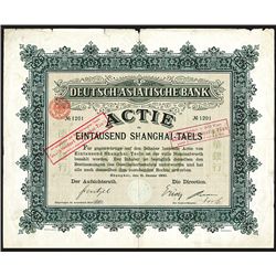 Deutsch-Asiatische Bank Share. 1900.