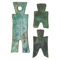 Chou Dynasty Spade Money Trio.