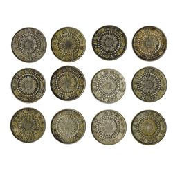 Large Grouping of Japanese 50 Sen. 1902 to 1911.