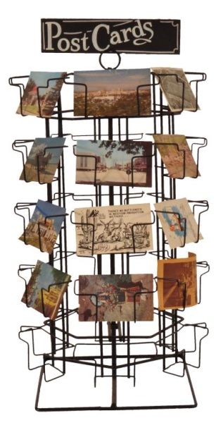 Postcard Rack Full of Vintage Texas Postcards