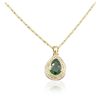 Image 1 : 14KT Yellow Gold 2.76ct Emerald and Diamond Pendant With Chain