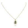 Image 2 : 14KT Yellow Gold 2.76ct Emerald and Diamond Pendant With Chain