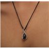 Image 2 : 14KT White Gold 2.29ctw Black Diamond Pendant With Chain