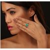 Image 1 : 14KT White Gold 4.24ct Emerald and Diamond Ring