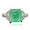 Image 3 : 14KT White Gold 4.24ct Emerald and Diamond Ring
