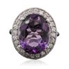 Image 3 : 14KT White Gold 7.92ct Amethyst and Diamond Ring