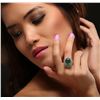 Image 1 : 14KT Yellow Gold 4.88ct Emerald and Diamond Ring