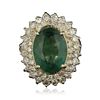 Image 3 : 14KT Yellow Gold 4.88ct Emerald and Diamond Ring