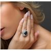 Image 2 : 14KT White Gold 7.56ct Sapphire and Diamond Ring
