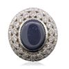 Image 3 : 14KT White Gold 7.56ct Sapphire and Diamond Ring