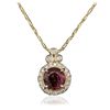 Image 3 : 14KT Yellow Gold 2.12ct Rubellite and Diamond Pendant With Chain