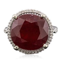 14KT White Gold 12.94ct Ruby and Diamond Ring