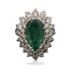 Image 1 : 14KT White Gold 5.73ct Emerald and Diamond Ring