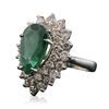 Image 2 : 14KT White Gold 5.73ct Emerald and Diamond Ring