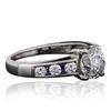 Image 2 : 18KT White Gold 2.19ctw Brilliant Cut Diamond and Sapphire Ring