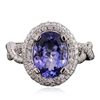 Image 1 : 14KT White Gold 2.81ct Tanzanite and Diamond Ring