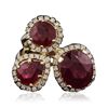 Image 3 : 14KT Yellow Gold 7.81ctw Ruby and Diamond Ring