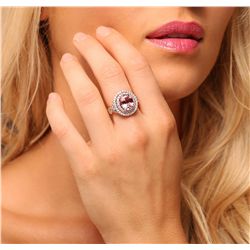 14KT Rose Gold 3.35ct Tourmaline and Diamond Ring