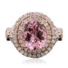 Image 3 : 14KT Rose Gold 3.35ct Tourmaline and Diamond Ring