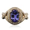 Image 1 : 14KT Yellow Gold 2.33ct Tanzanite and Diamond Ring