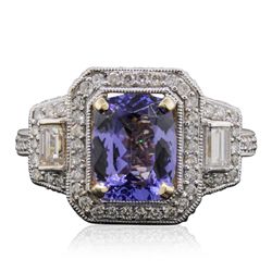 14KT Yellow Gold 2.24ct Tanzanite and Diamond Ring