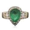 Image 1 : 14KT Yellow Gold 2.11ct Emerald and Diamond Ring