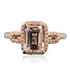 Image 3 : 14KT Rose Gold 1.66ct Morganite and Diamond Ring