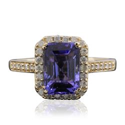 14KT Yellow Gold 1.69ct Tanzanite and Diamond Ring