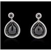 Image 3 : 18KT White Gold 5.21ctw Black Diamond Earrings