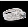 Image 2 : 18KT White Gold 0.98ctw Blue Diamond Wedding Ring Set