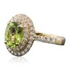 Image 2 : 14KT Yellow Gold 1.81ct Peridot and Diamond Ring